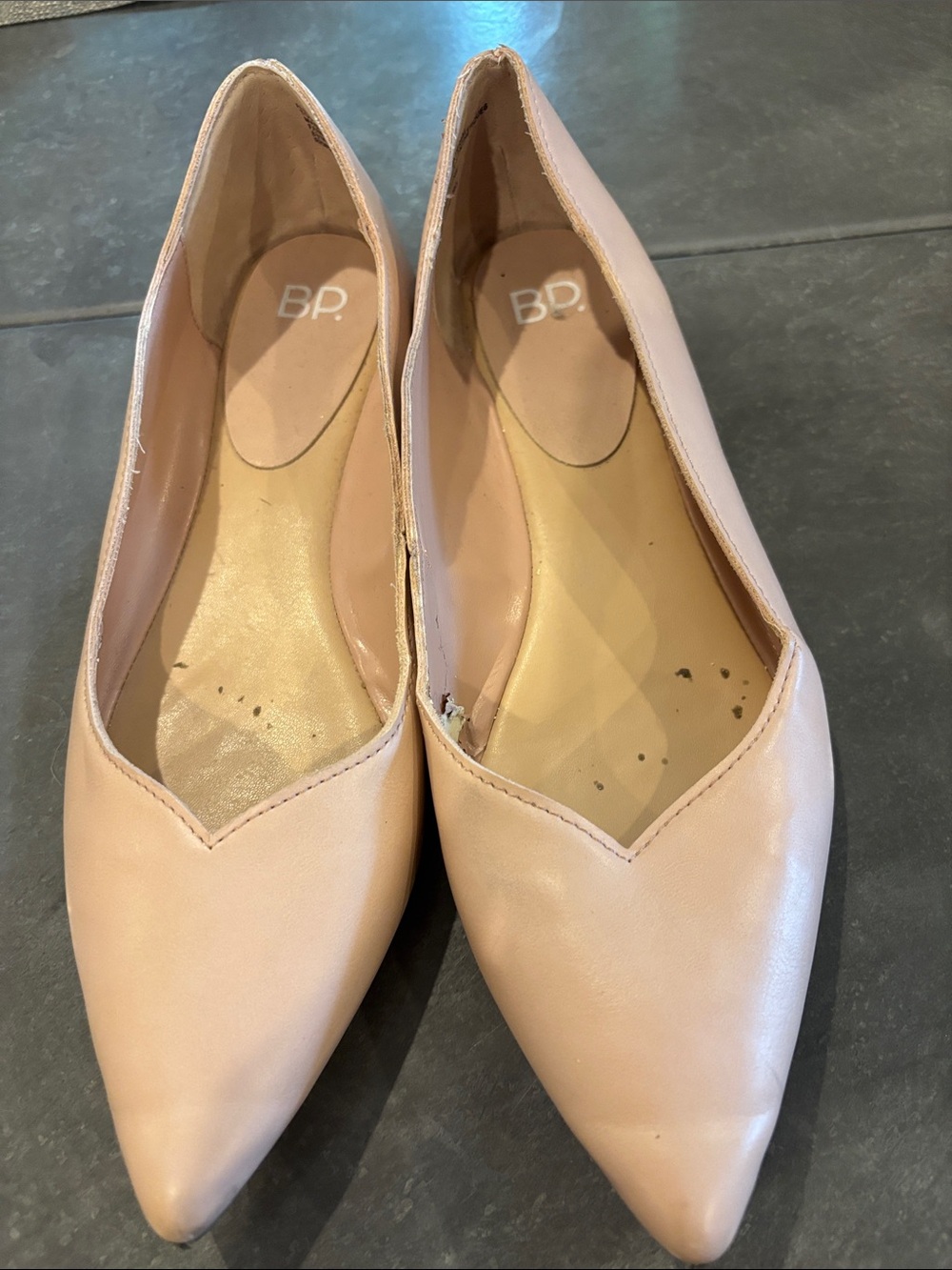 bp Blush Pointed-Toe V-Cut Ballet Flats